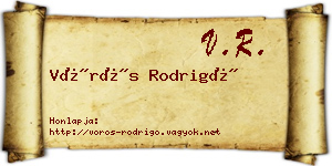 Vörös Rodrigó névjegykártya
